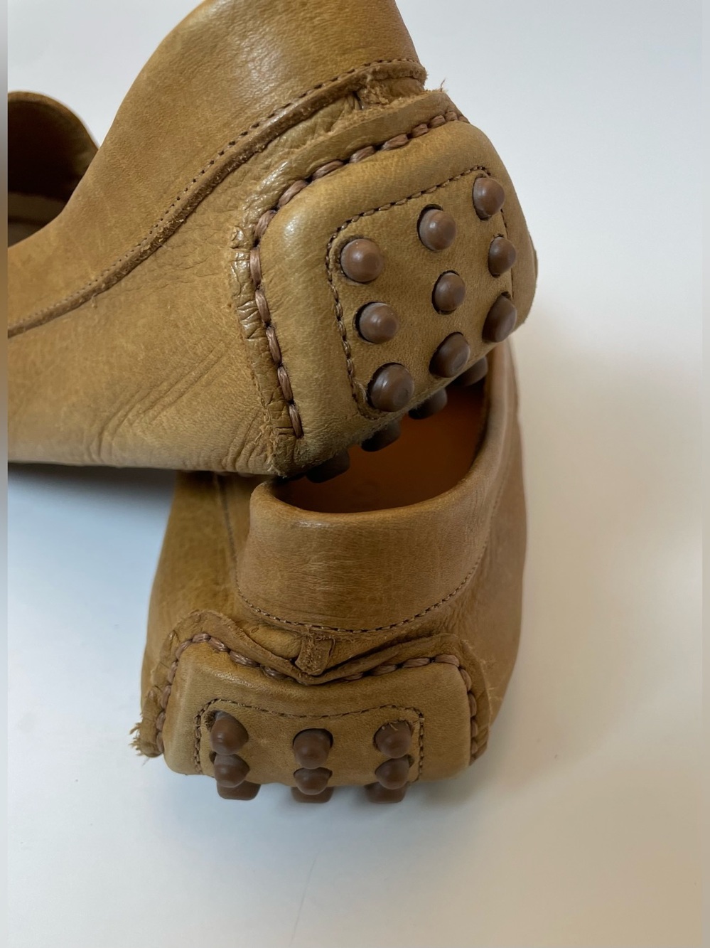 Corello Cognac Pebbled Leather Driving Loafers Women's EU 38, Quiet Luxury Flats - Picture 5 of 9